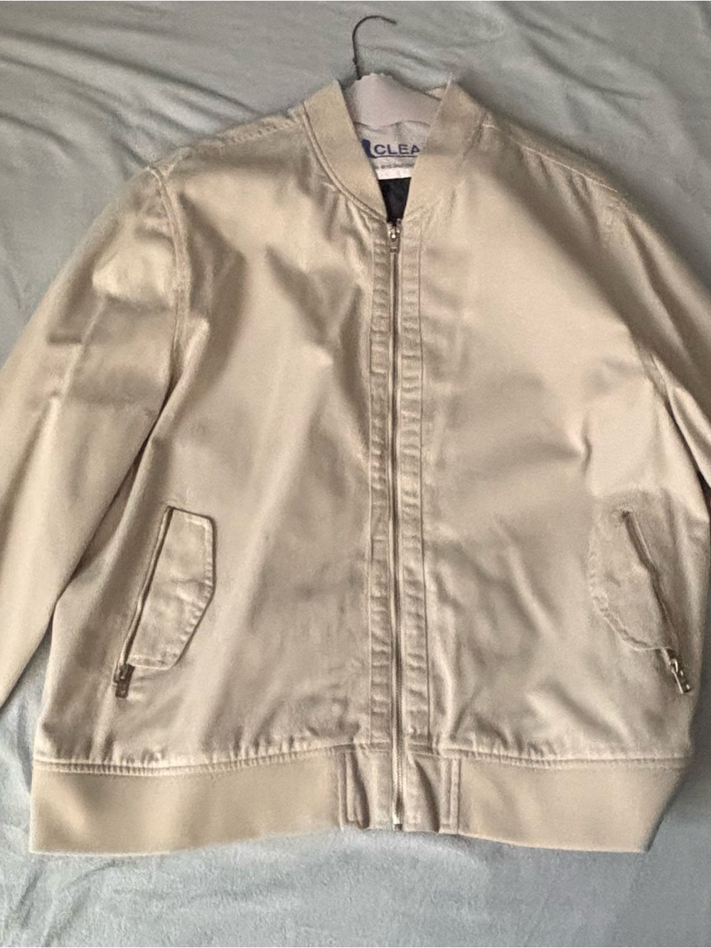 Five Four Los Angeles Men’s Bomber Jacket Cream/Beige 3XL Lightweight Zip Up